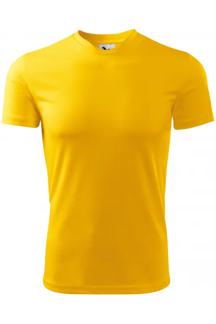 T-shirt met asymmetrische halslijn - geel, XL