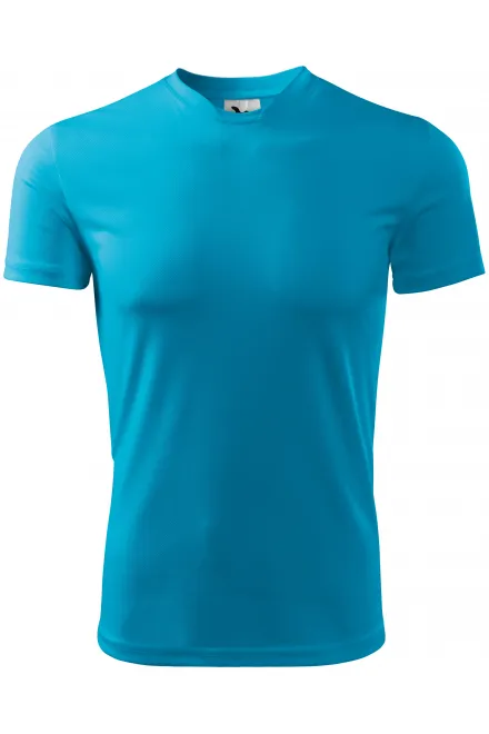 T-shirt met asymmetrische halslijn - turkoois, XL